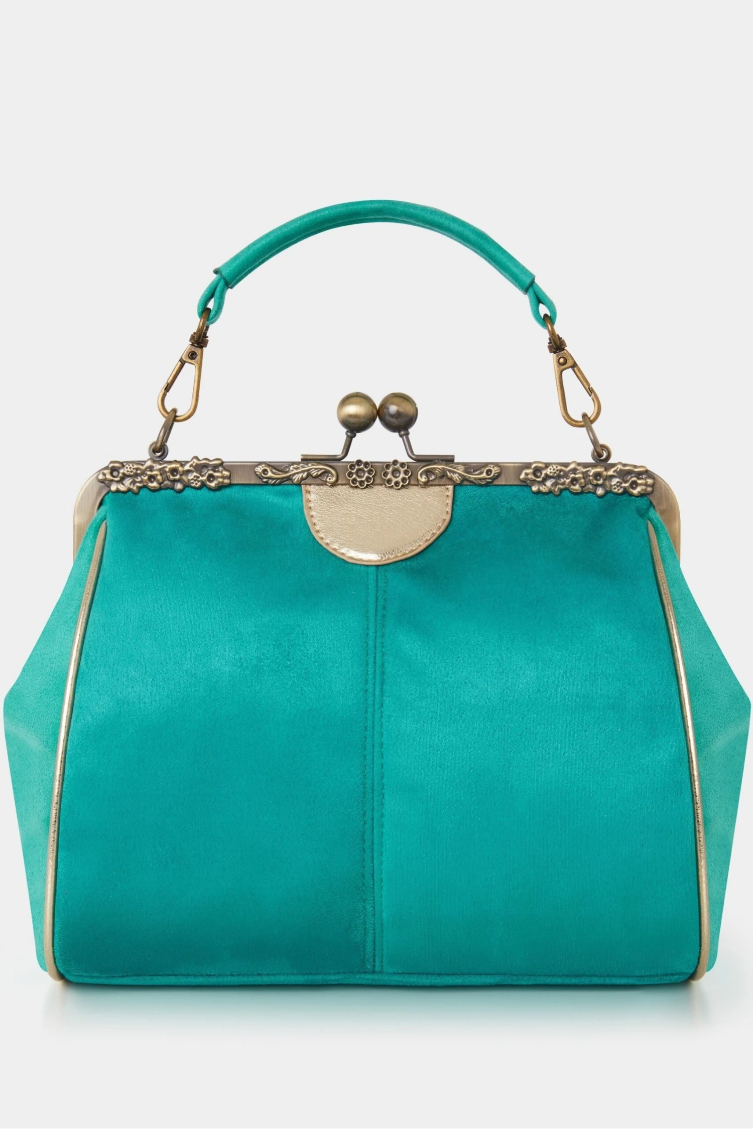 Joe Browns Antique Frame Handtasche Aus Mikro-Veloursleder Mit Griff 2 Joe Browns Antique Frame Handtasche Aus Mikro-Veloursleder Mit Griff – Bild 2