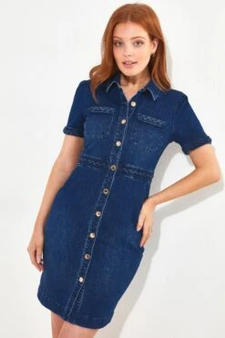 Joe Browns Bodycon-Denimkleid Mit Knopfleiste, Kurzgröße