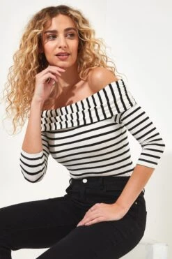 Joe Browns Langärmeliges, Gestreiftes Bardot-Top -Angebote Stil Welt Store N76537s3