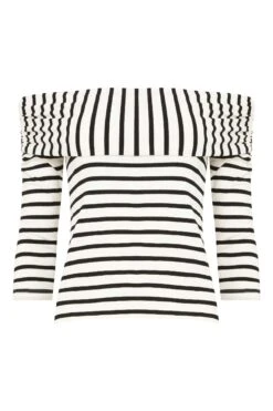Joe Browns Langärmeliges, Gestreiftes Bardot-Top -Angebote Stil Welt Store N76537s5
