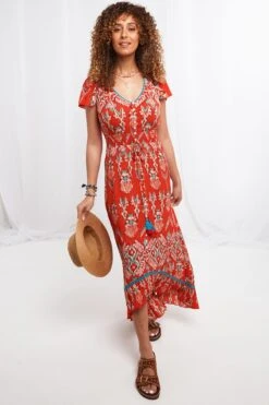 Joe Browns Dippy Hem Setting Sun Dress -Angebote Stil Welt Store Q11193s3