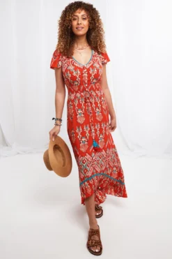 Joe Browns Dippy Hem Setting Sun Dress -Angebote Stil Welt Store Q11193s3 scaled