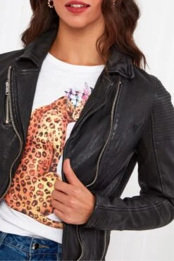 Joe Browns The Forever Lederjacke, Schwarz -Angebote Stil Welt Store Q36409s3